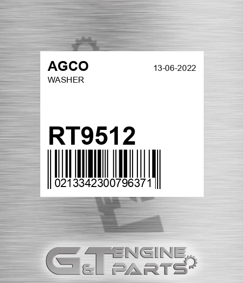 RT9512 AGCO Washer