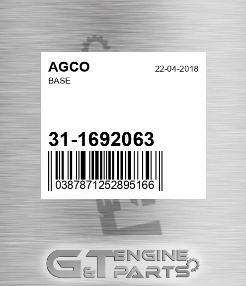 31-1692063 Base for AGCO