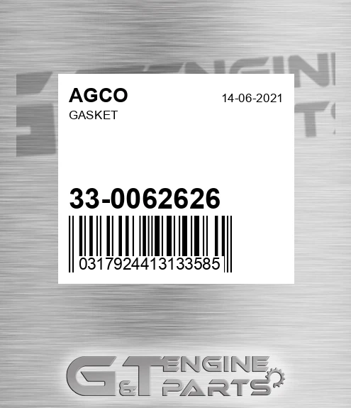33-0062626 Gasket for AGCO