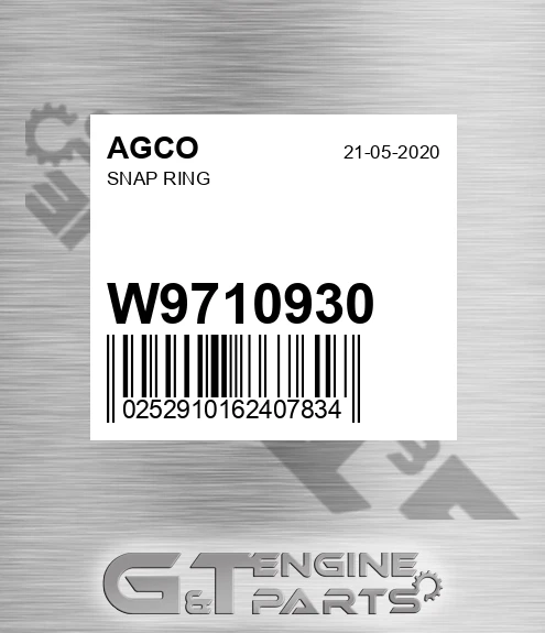 W9710930 Snap Ring for AGCO
