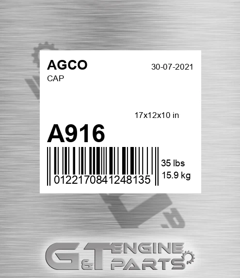 A916 Cap for AGCO