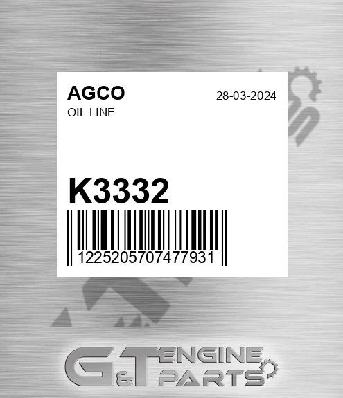 K3332 AGCO Oil Line