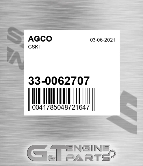 33-0062707 Gskt for AGCO