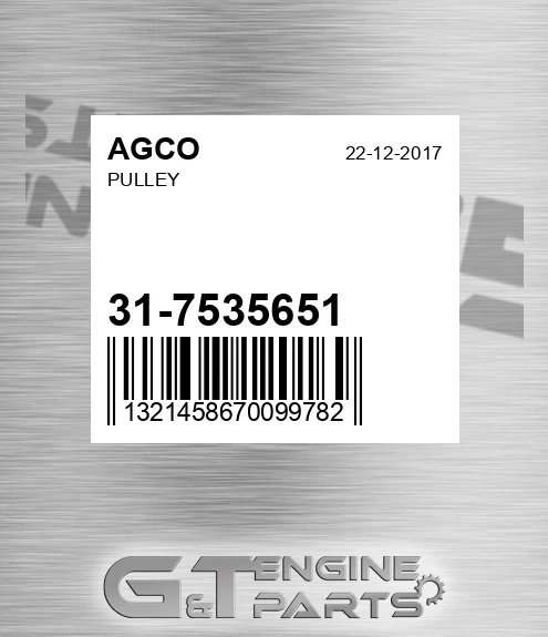31-7535651 Pulley for AGCO