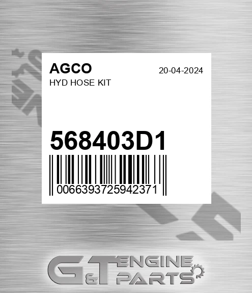 568403D1 AGCO Hyd Hose Kit