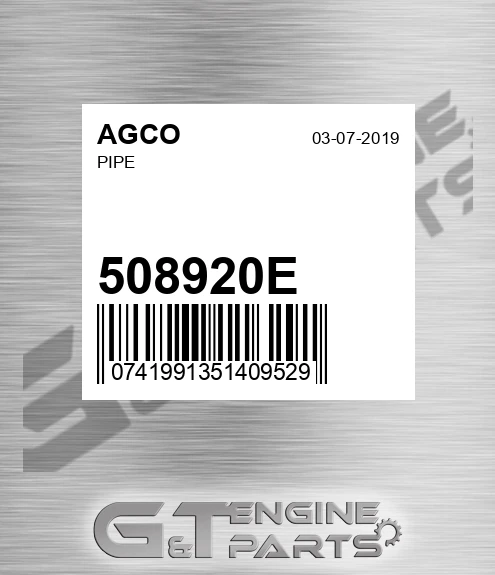508920E Pipe for AGCO