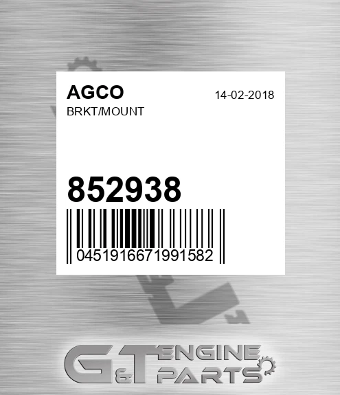 852938 Brkt/mount for AGCO