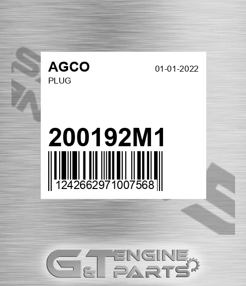 200192M1 Plug for AGCO