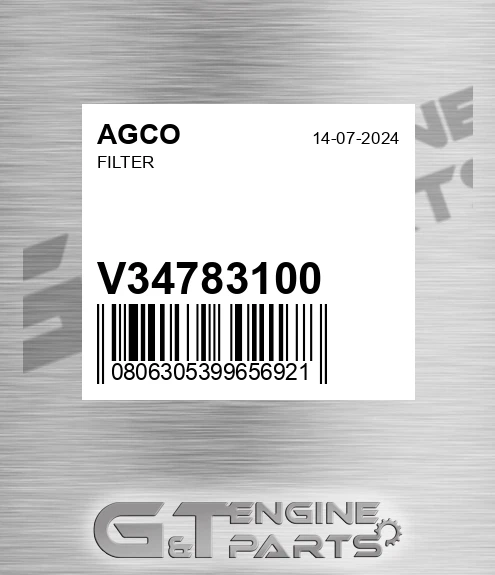 V34783100 Filter for AGCO