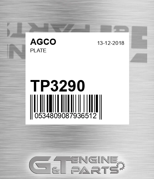 TP3290 Plate for AGCO