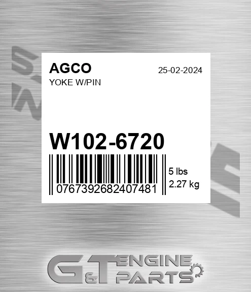 W102-6720 Yoke W/pin for AGCO