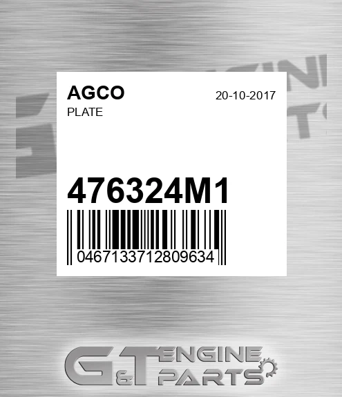 476324M1 Plate for AGCO