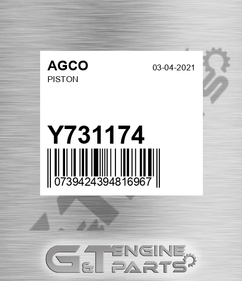 Y731174 AGCO Piston