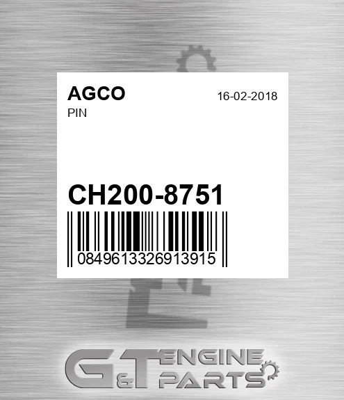 CH200-8751 Pin for AGCO