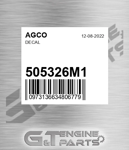 505326M1 AGCO Decal