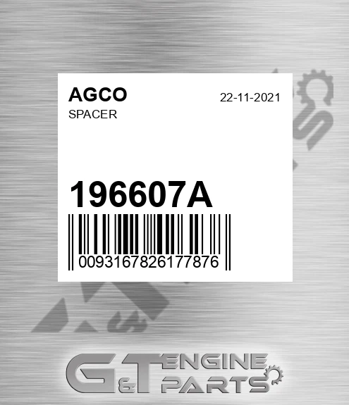 196607A Spacer for AGCO