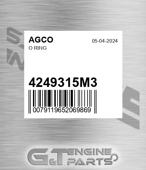 4249315M3 O Ring for AGCO
