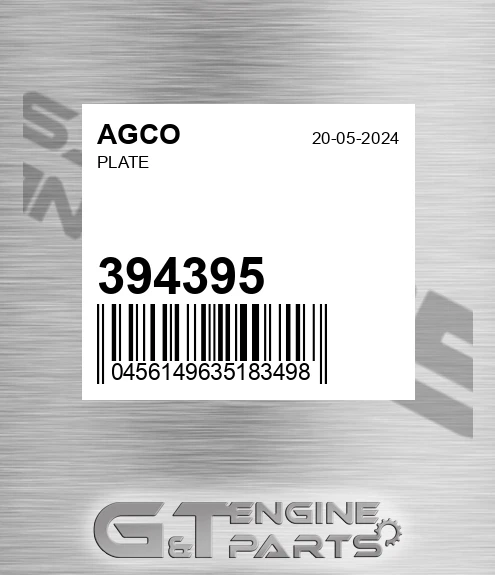 394395 AGCO Plate