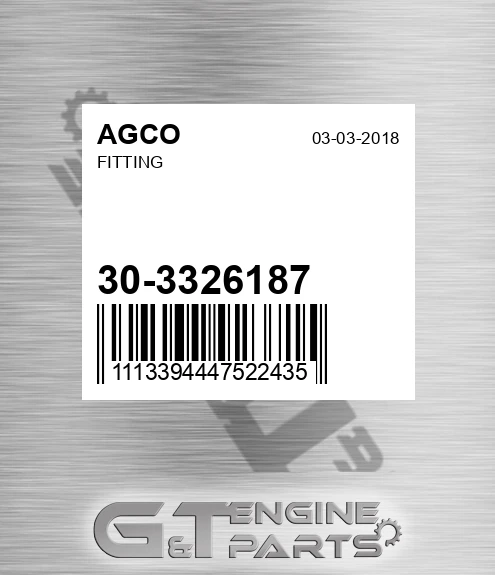 30-3326187 Fitting for AGCO