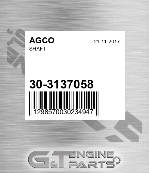 30-3137058 Shaft for AGCO