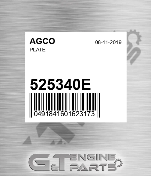 525340E AGCO Plate