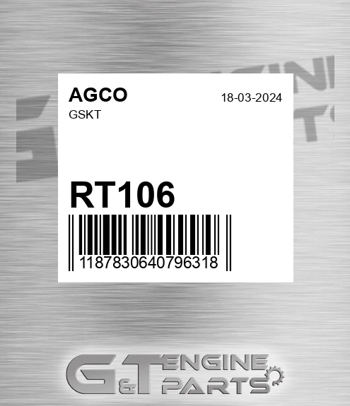 RT106 AGCO Gskt