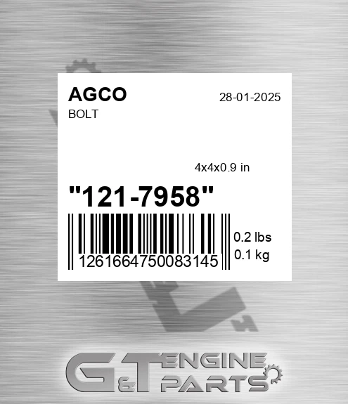 121-7958 Bolt for AGCO