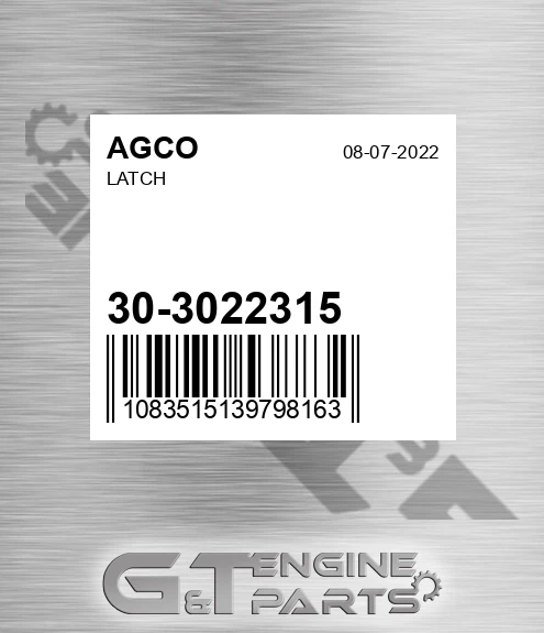 30-3022315 Latch for AGCO