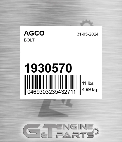 1930570 Bolt for AGCO
