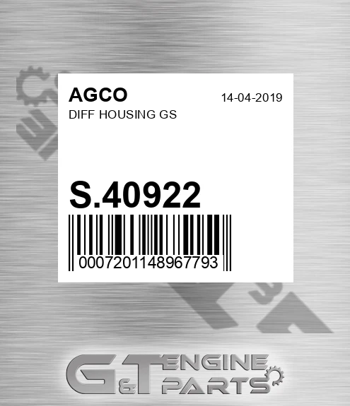 S.40922 Diff Housing Gs for AGCO