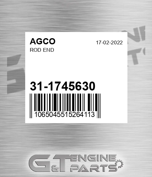 31-1745630 Rod End for AGCO