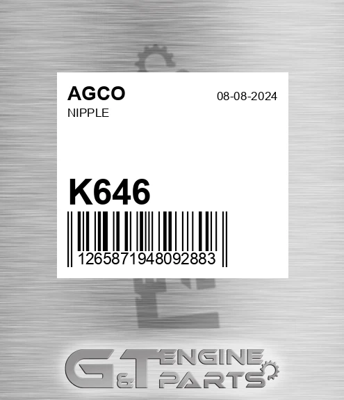 K646 AGCO Nipple
