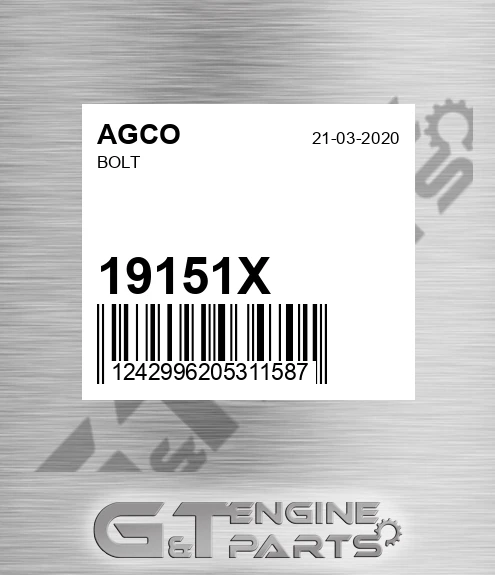 19151X Bolt for AGCO