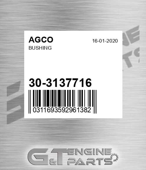 30-3137716 Bushing for AGCO