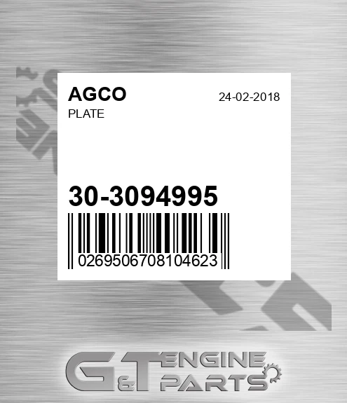 30-3094995 Plate for AGCO