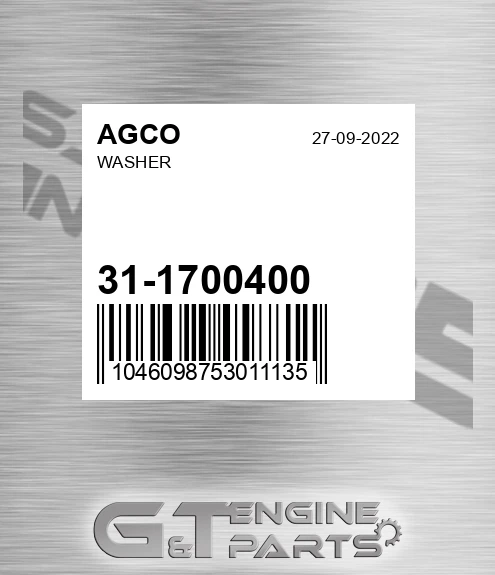 31-1700400 Washer for AGCO