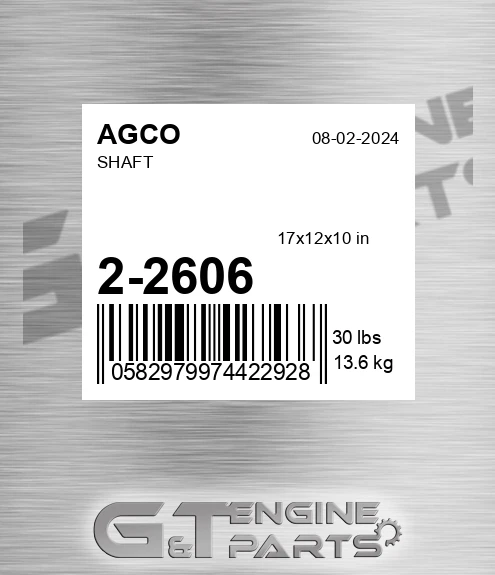 2-2606 Shaft for AGCO