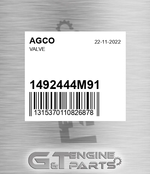 1492444M91 AGCO Valve