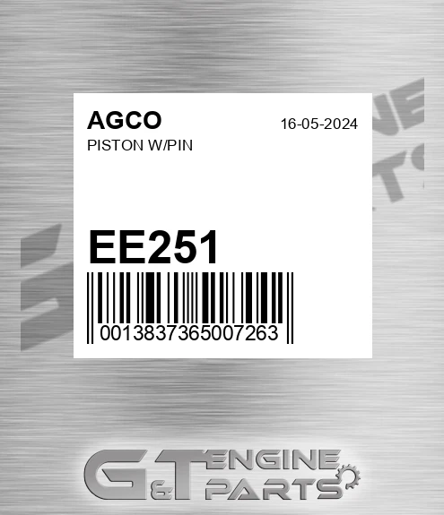 EE251 Piston W/pin
