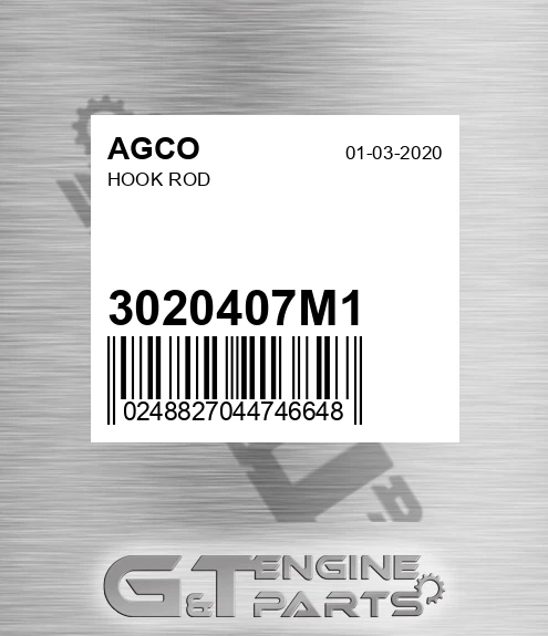 3020407M1 Hook Rod for AGCO