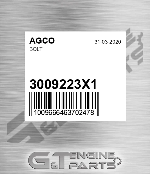 3009223X1 AGCO Bolt