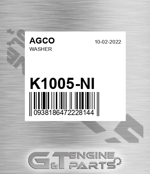 K1005-NI Washer