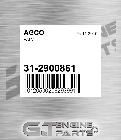 31-2900861 Valve for AGCO