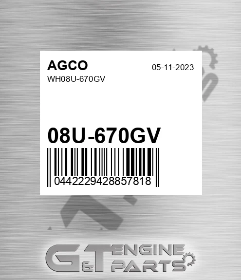 08U-670GV Wh for AGCO