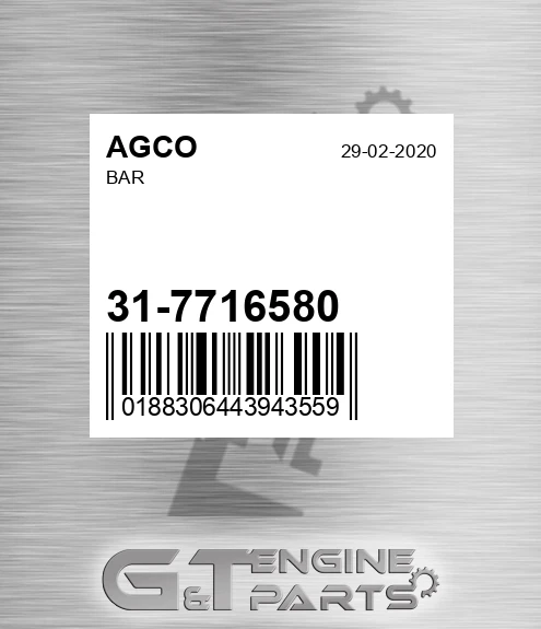 31-7716580 Bar for AGCO