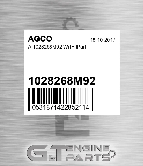 1028268M92 AGCO A-1028268m92 Willfitpart