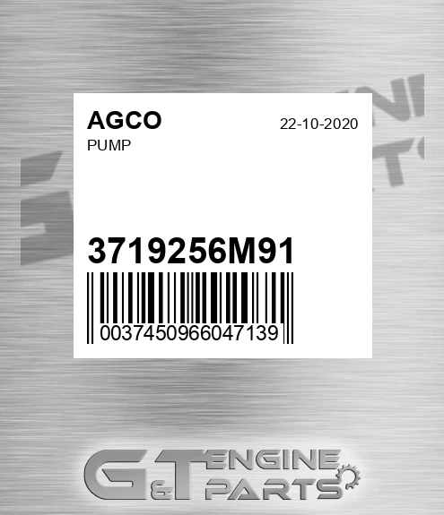 3719256M91 Pump for AGCO