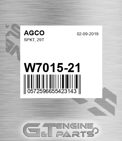 W7015-21 Spkt, 29t for AGCO