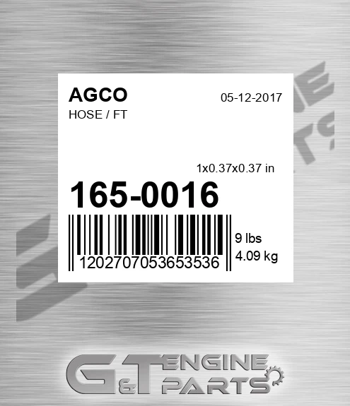 165-0016 Hose / Ft