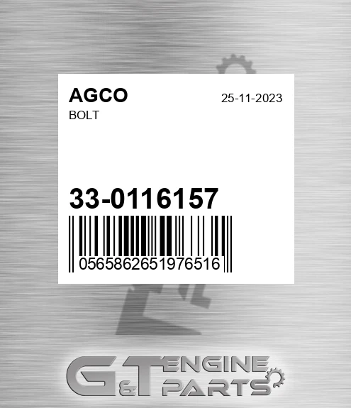 33-0116157 Bolt for AGCO